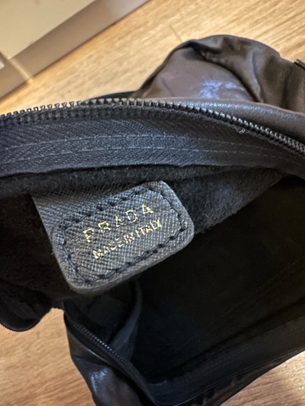 Prada Vintage 90’s Black Leather Crossbody Bag